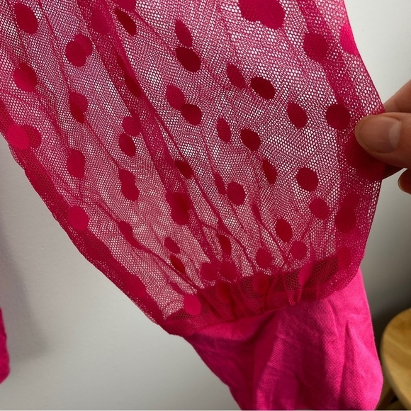TORRID Pink Super Soft Dot Mesh Sleeve Top 2X NWT - Picture 7 of 12